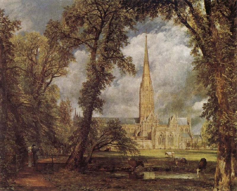 John Constable Salisbury Cathedral from the Bishop-s Grounds oil painting image
